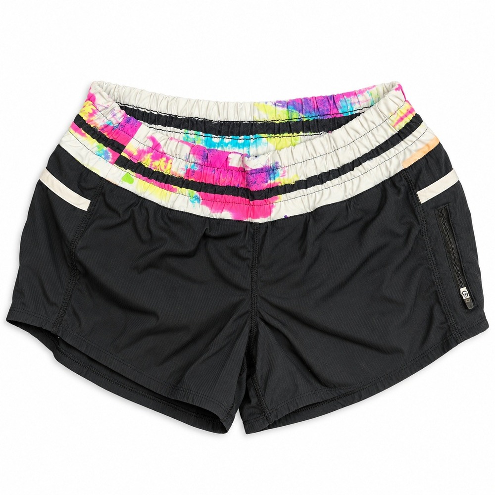 Lululemon Run Speed Shorts Womens Size 8 Black Floral Watercolor 2.5 Running